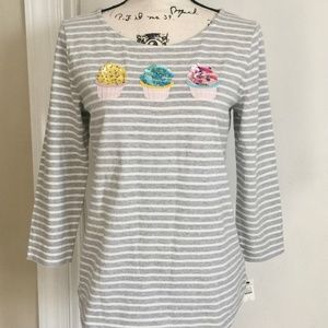 Talbots Cupcake Stripe Tee